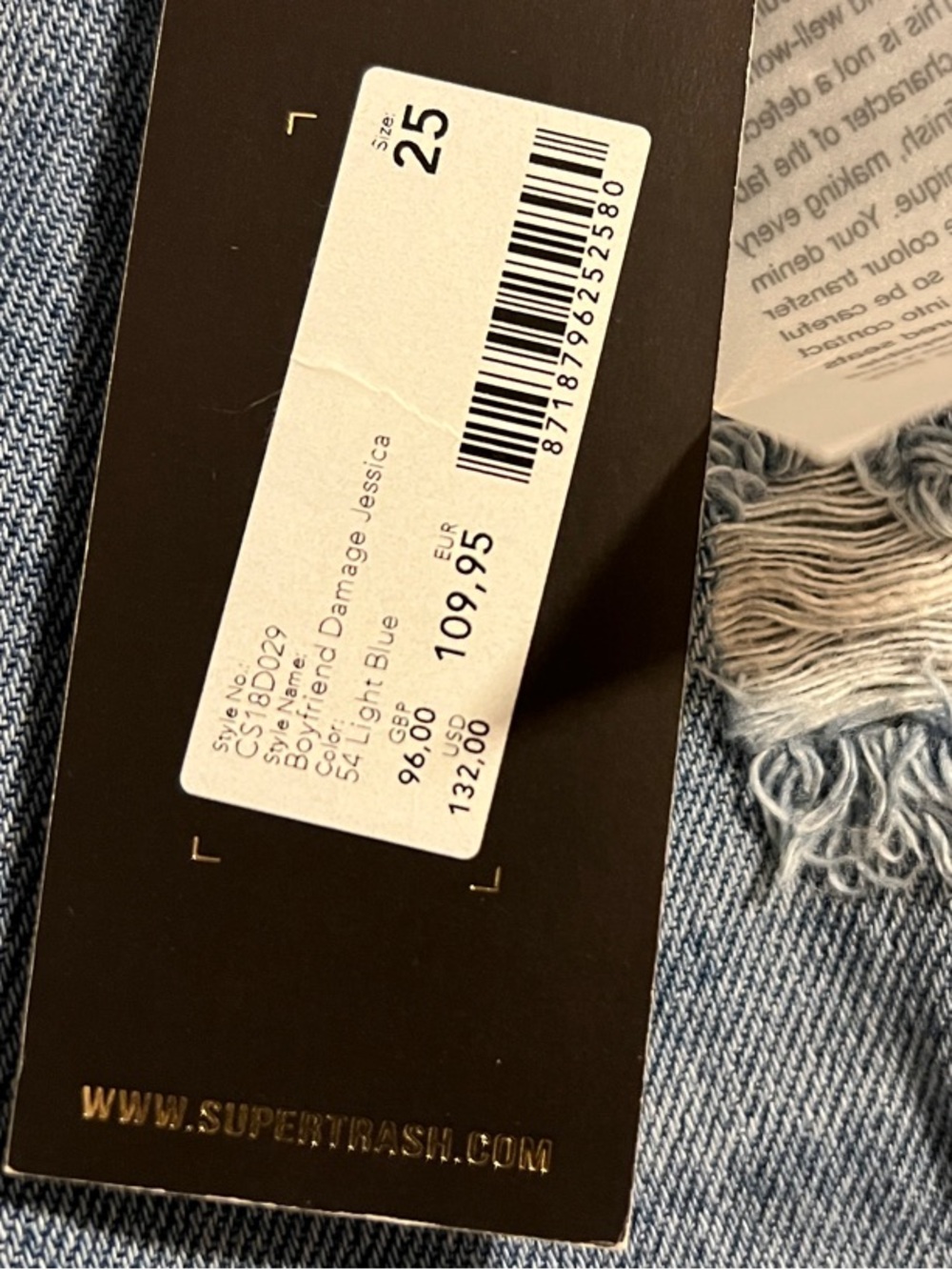 SUPERTRASH Destroyed Denim Jeans - Picture 2 of 8